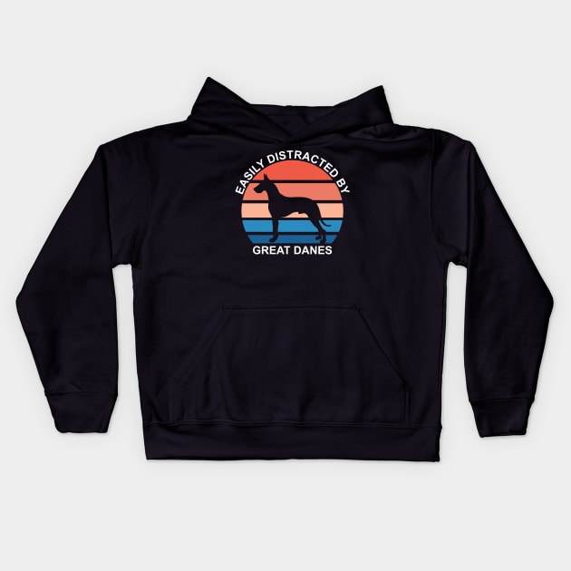 Easily Distracted By Great Danes Kids Hoodie by DPattonPD